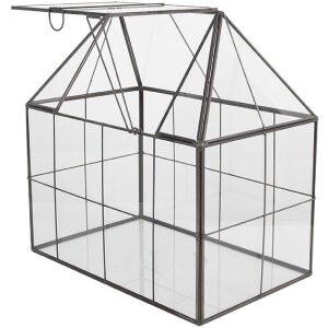 Clayre & Eef Mini Seră Decorativă 25x16x26 cm, Fier,...