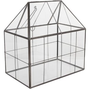 Clayre & Eef Mini Seră Decorativă 25x16x26 cm, Fier, Sticlă
