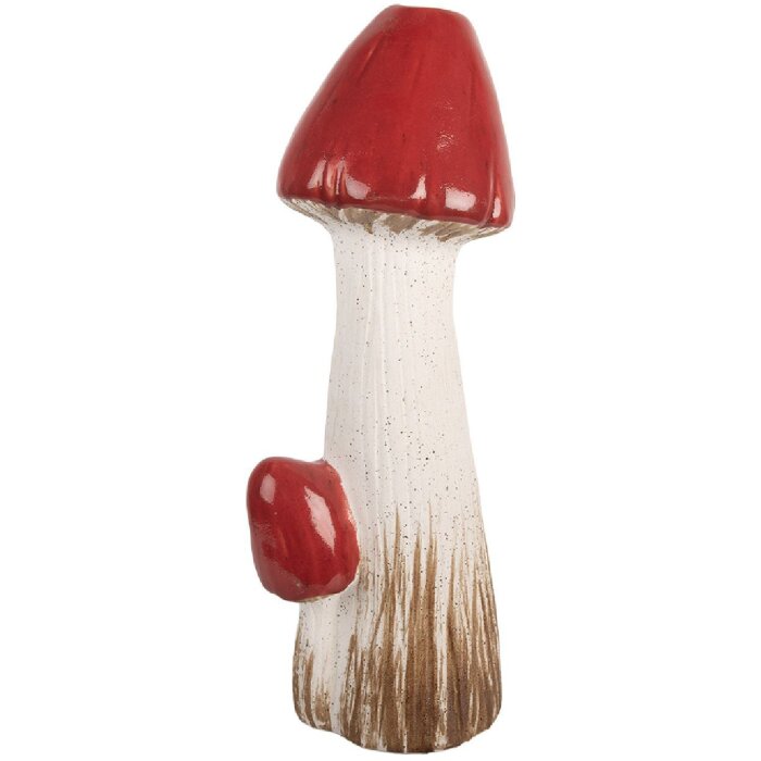 Clayre & Eef Ciupercă Decorativă 16x14x41 cm Alb/Roșu