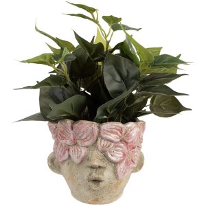 Clayre & Eef 6TE0583 Blumentopf Ø 18x15 cm Beige-Rosa