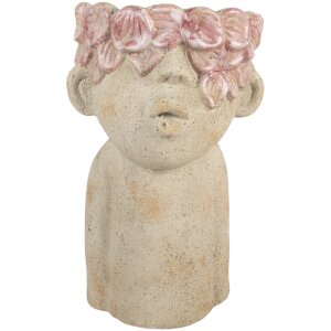 Clayre & Eef 6TE0584L Blumentopf 20x19x31 cm Beige Rosa