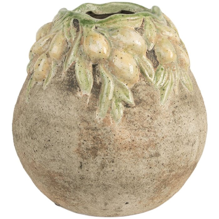 Clayre & Eef 6TE0585 Blumentopf Ø 18x18 cm Beige Gelb