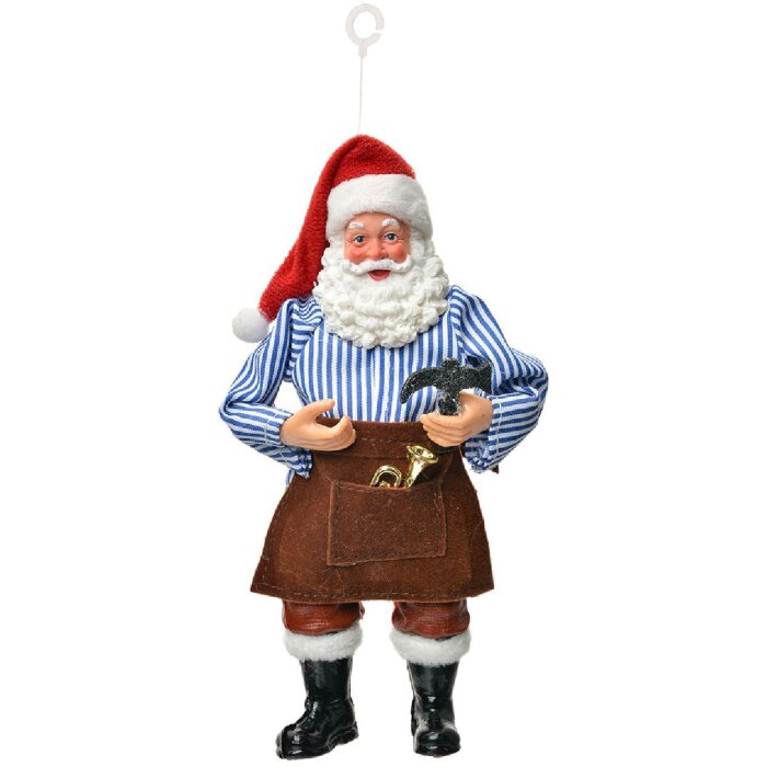 Clayre & Eef Weihnachtsmann Hänger 10x6x17 cm