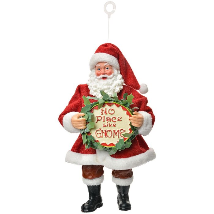 Clayre & Eef Ornament Decorativ Moș Crăciun 10x6x17 cm