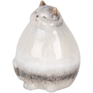 Clayre & Eef 6CE2131 Dekoration Katze 14x13x18 cm Grau