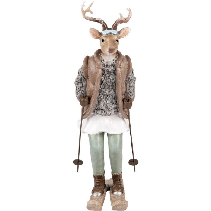 Clayre & Eef 6PR5529 Decorațiune Căprioară 16x11x31 cm Braun & Grau