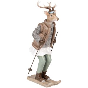 Clayre & Eef 6PR5529 Decorațiune Căprioară 16x11x31 cm Braun & Grau