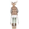 Clayre & Eef 6PR5529 Decorațiune Căprioară 16x11x31 cm Braun & Grau
