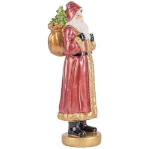 Clayre & Eef 6PR5534 Dekoration Weihnachtsmann 6x5x15 cm Rot und Goldfarbig