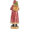Clayre & Eef 6PR5534 Dekoration Weihnachtsmann 6x5x15 cm Rot und Goldfarbig