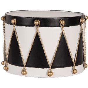 Clayre & Eef Set 2 Trompe Decorative Fier Alb/Negru 40x25/26x17 cm