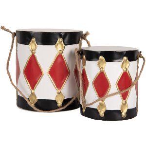 Clayre & Eef 6Y5808 Dekoration Trommel Set 2...