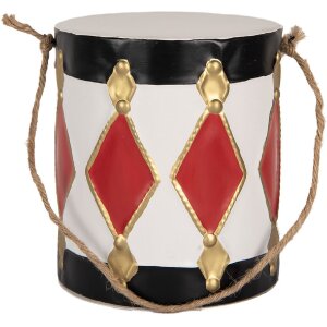 Clayre & Eef Set 2 Tobe Decorative Alb-Negru Ø 15x38/13x29 cm