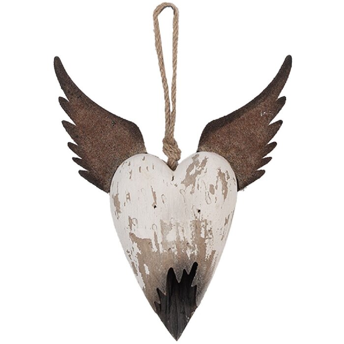 Clayre & Eef 6H2415S Dekoration Hänger Herz 17x3x20 cm