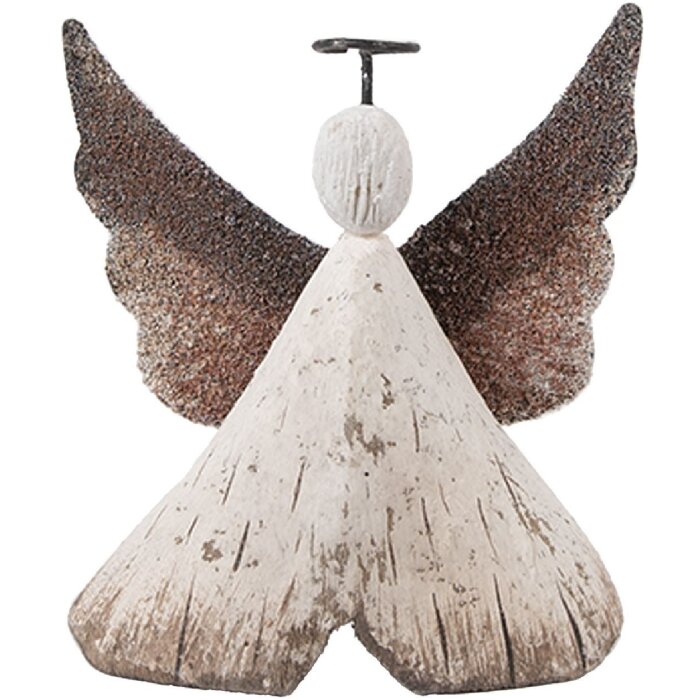 Clayre & Eef Engel Deko 8x3x9 cm Weiß Braun 6H2416S
