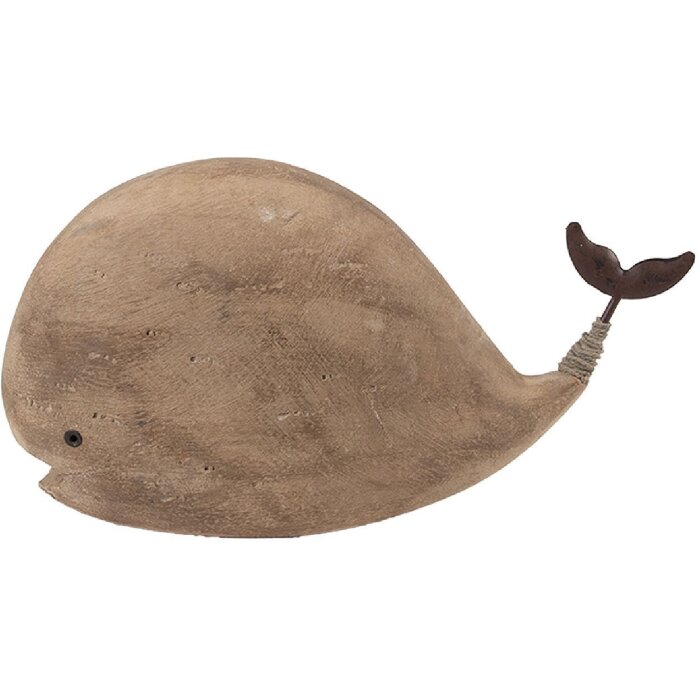 Clayre & Eef 6H2434 Decorațiune Balenă Lemn și Fier 26x7x14 cm
