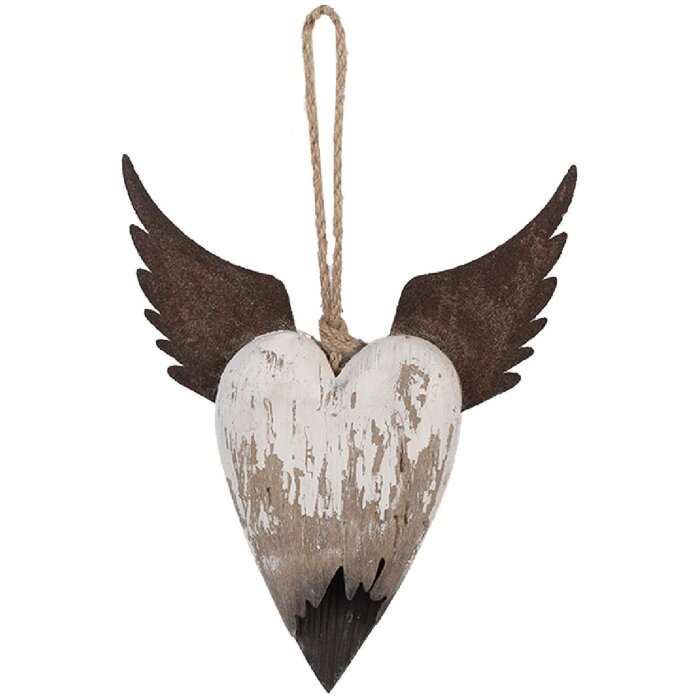 Clayre & Eef Ornament Decorativ Agățat Inimă 18x3x22 cm