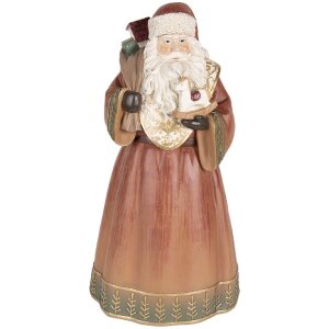 Clayre & Eef 6PR5544 Dekoration Weihnachtsmann 20x18x39 cm Rot und Gold