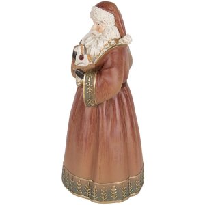 Clayre & Eef 6PR5544 Dekoration Weihnachtsmann 20x18x39 cm Rot und Gold