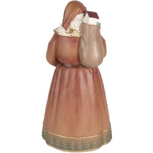 Clayre & Eef 6PR5544 Dekoration Weihnachtsmann 20x18x39 cm Rot und Gold