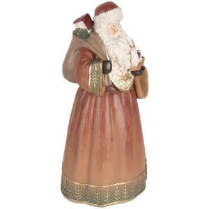 Clayre & Eef 6PR5544 Dekoration Weihnachtsmann 20x18x39 cm Rot und Gold