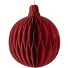 Clayre & Eef 6PA0516R Papier-Weihnachtskugel Ø 8x10 cm Rot