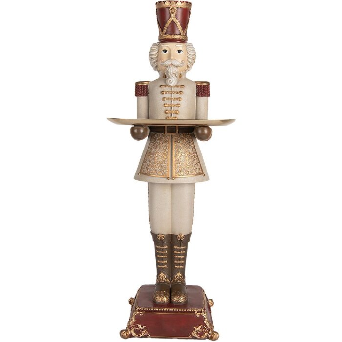 Clayre & Eef Spărgător de Nuci Decorativ 18x20x61 cm Gri și Roșu