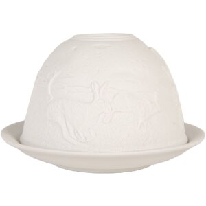 Clayre & Eef 6CE2210 Teelichthalter Weiss Ø...