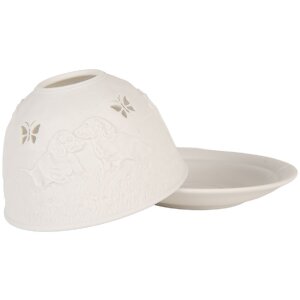 Clayre & Eef Suport Lumânări Votive Ø 12x8 cm Alb