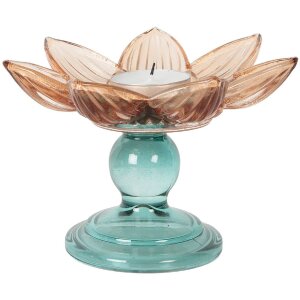 Clayre & Eef Suport Lumânare Ceai Ø 14x10 cm Sticlă