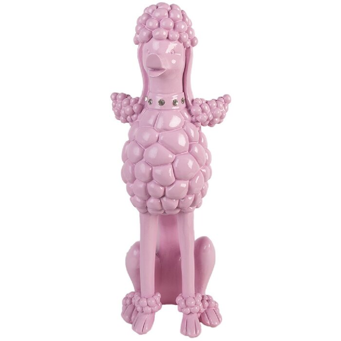 Clayre & Eef Decorațiune Câine Pudel Roz 13x17x33 cm