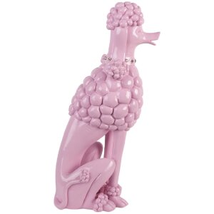 Clayre & Eef Decorațiune Câine Pudel Roz 13x17x33 cm