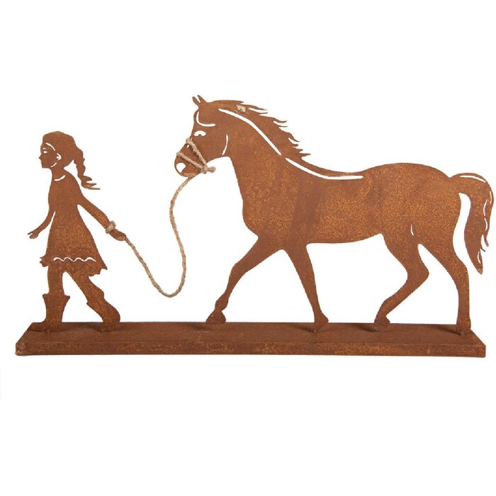 Clayre & Eef 6Y5929 Dekoration Kind mit Pferd 42x7x22 cm
