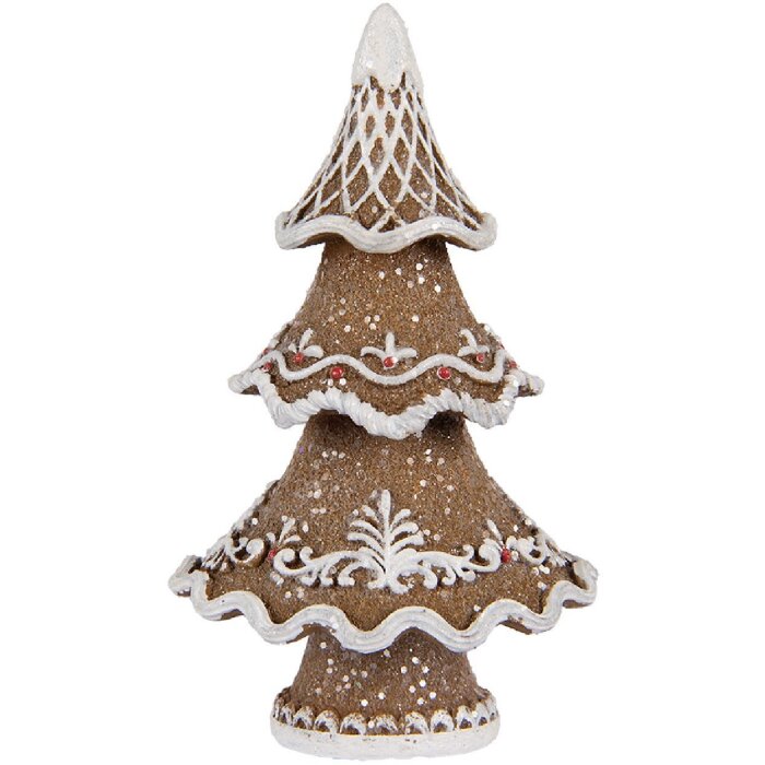 Clayre & Eef 6PR5393 Decorațiune Pom de Crăciun 7x5x11 cm Braun-Weiß