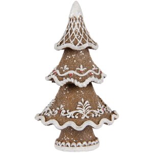 Clayre & Eef 6PR5393 Decorațiune Pom de Crăciun 7x5x11 cm Braun-Weiß