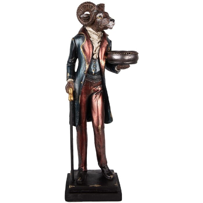 Clayre & Eef 6PR5592 Kerzenständer Schaf 13x10x35 cm Braun und Blau