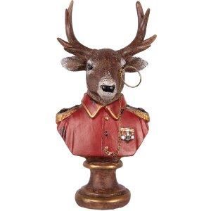Clayre & Eef Bust decorativ ren 10x8x19 cm maro și roșu