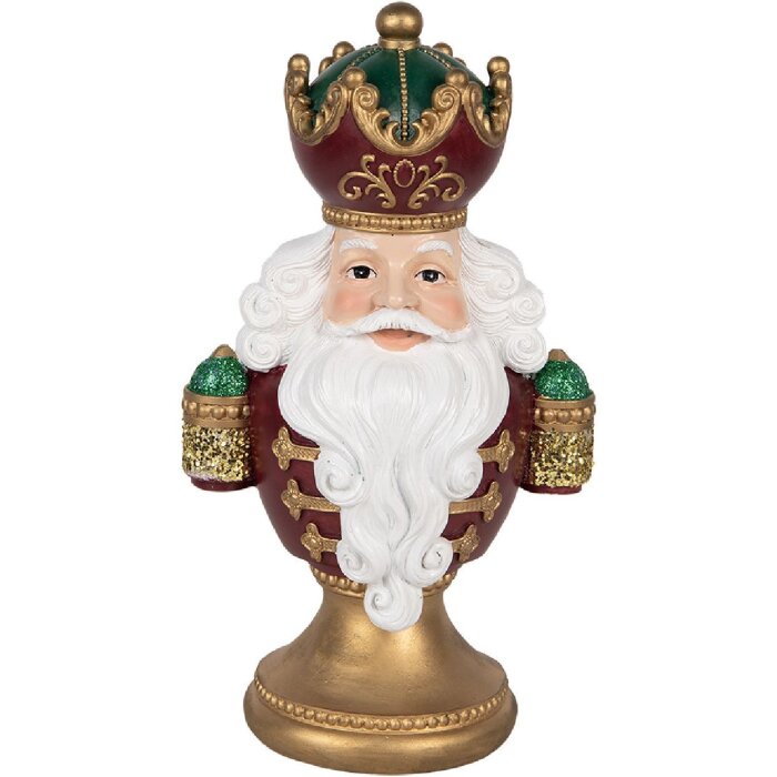 Bust Decorațiune Moș Crăciun cu LED Clayre & Eef 15x10x26 cm