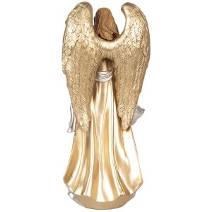 Clayre & Eef 6PR5697 Dekoration Engel 16x13x35 cm Gold Silberfarben