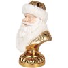 Clayre & Eef 6PR5699 Dekoration Büste Weihnachtsmann 23x15x32 cm Weiß-Goldfarbig