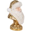 Clayre & Eef 6PR5699 Dekoration Büste Weihnachtsmann 23x15x32 cm Weiß-Goldfarbig