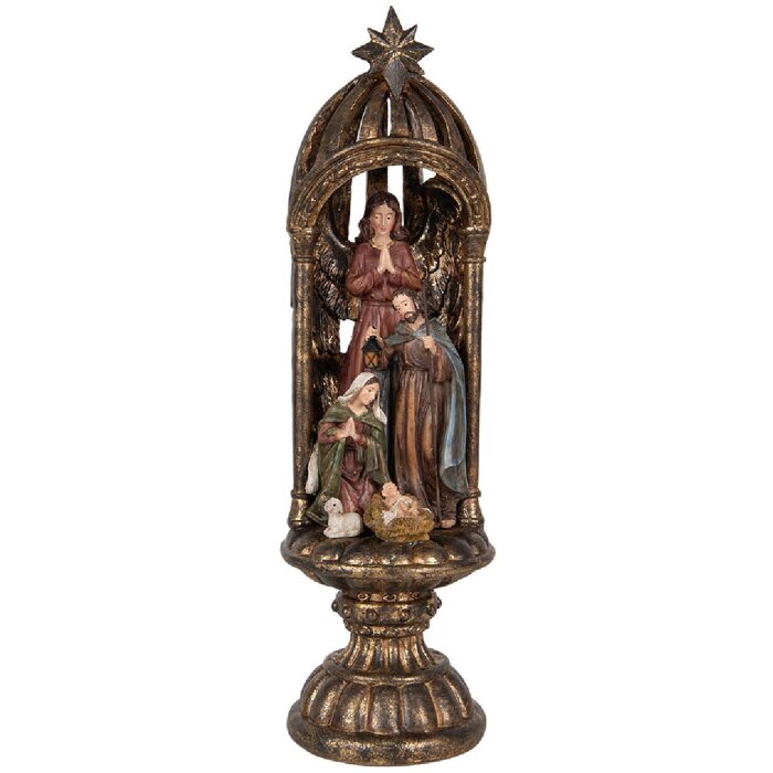 Clayre & Eef 6PR5702 Weihnachtsgruppe Ø 14x43 cm Goldfarbig Braun