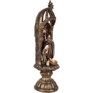 Clayre & Eef 6PR5702 Weihnachtsgruppe Ø 14x43 cm Goldfarbig Braun