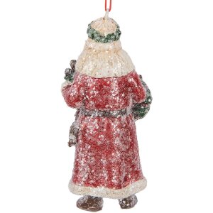 Clayre & Eef Ornament Crăciun Moș Crăciun 5x4x12 cm