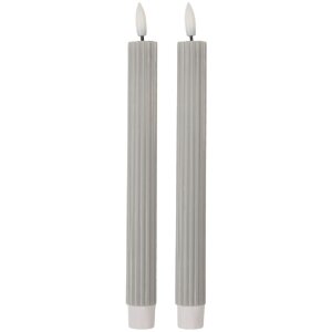 Clayre & Eef 6CA0002G Kerze mit LED Set 2 Ø 2x25 cm Grau