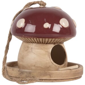 Clayre & Eef 6CE2319 Dekoration Vogelhaus beige-rot...