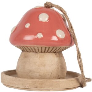 Clayre & Eef 6CE2320 Dekoration Vogelhaus Beige-Rosa 13x13 cm