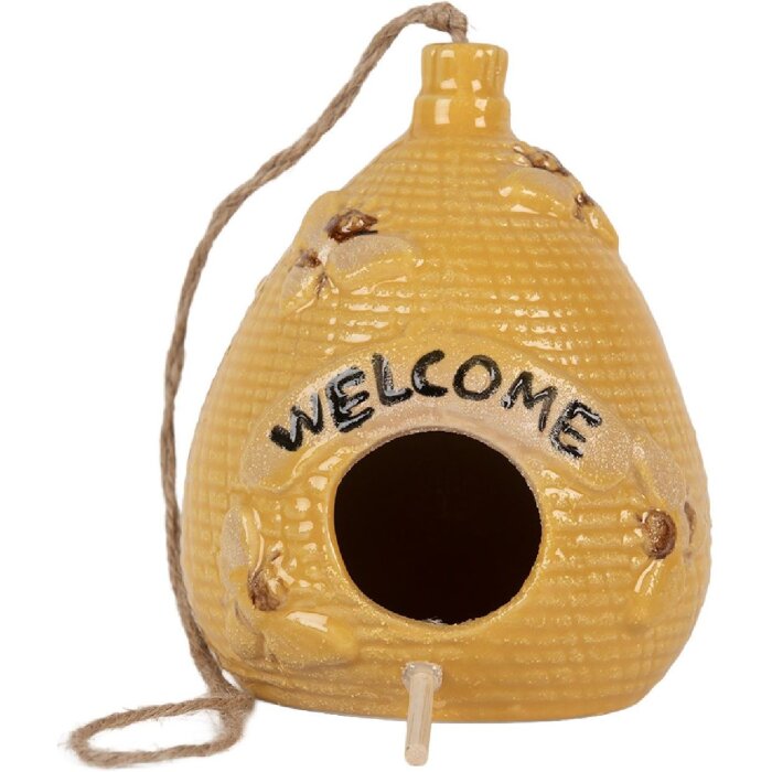 Clayre & Eef 6CE2321 Dekoration Vogelhaus Ø 11x14 cm Gelb
