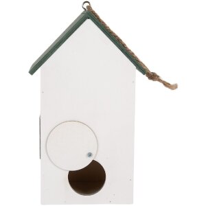 Clayre & Eef Căsuță pentru păsări 15x10x22 cm Alb Verde