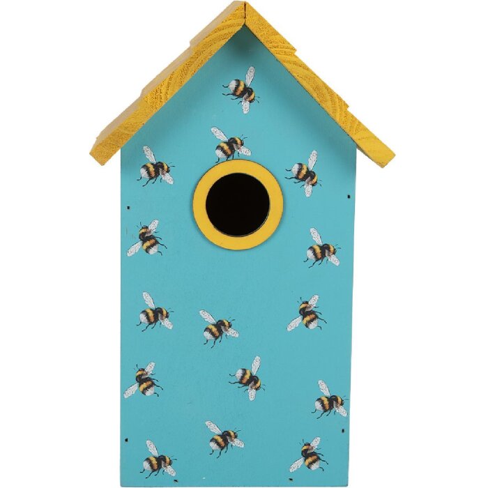 Clayre & Eef 6H2444 Vogelhaus 15x10x22 cm Blau Gelb